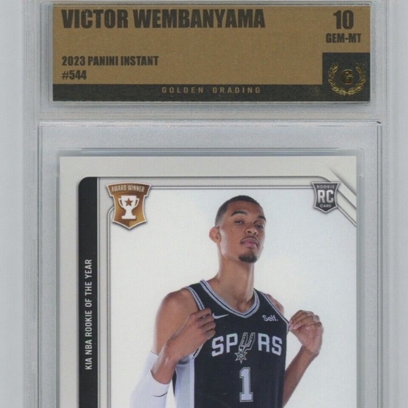 2023-24 Panini Instant #544 Victor Wembanyama RC Rookie Graded Gem Mint 10 - Picture 2 of 3